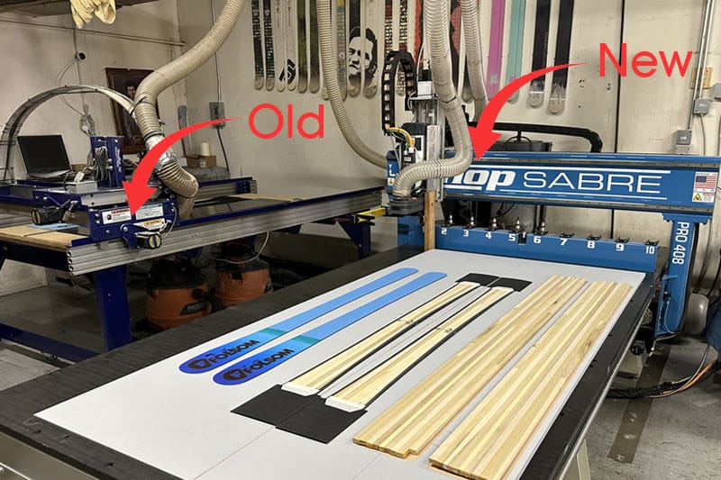 old vs new folsom skis cnc machines, built in the usa